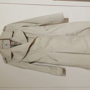 Burberry-style Double Breasted Pleated Back Skirt Trench Coat